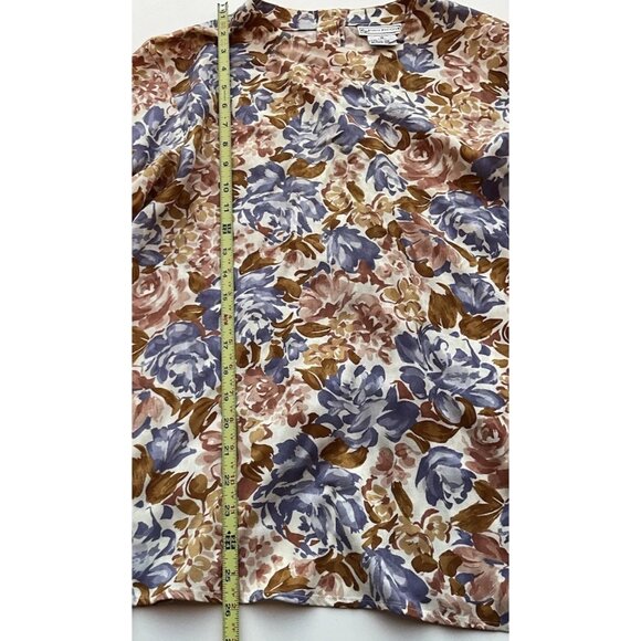 Vintage Evan Picone Vintage Women's Sz 12 Floral Button Up Blouse Long Sleeve - Picture 3 of 11